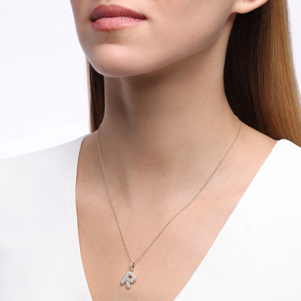 Initial "R" Diamond Pendant - Image 2