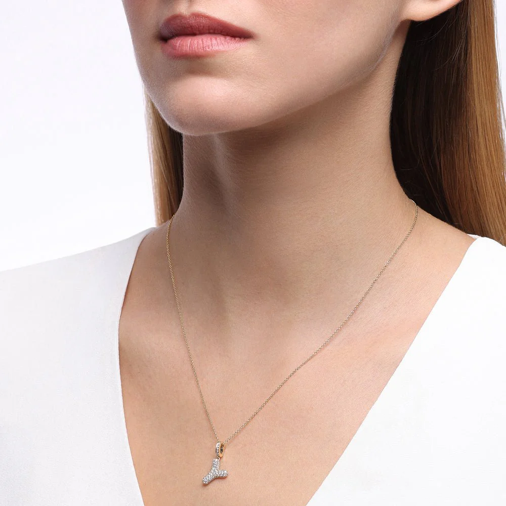 Initial "Y" Diamond Pendant - Image 2