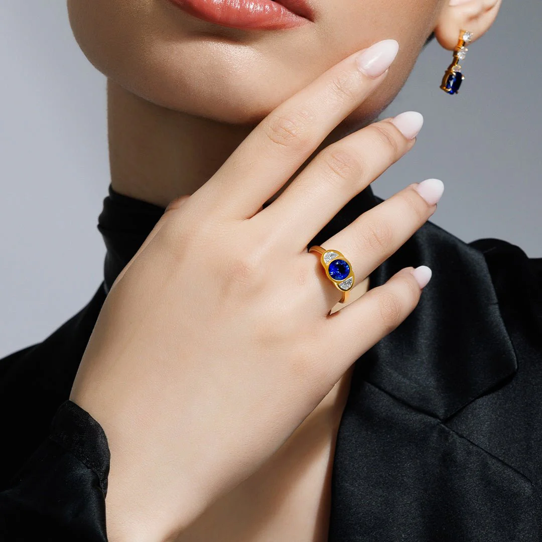 Modern Icon Sapphire and Diamond Ring - Image 5
