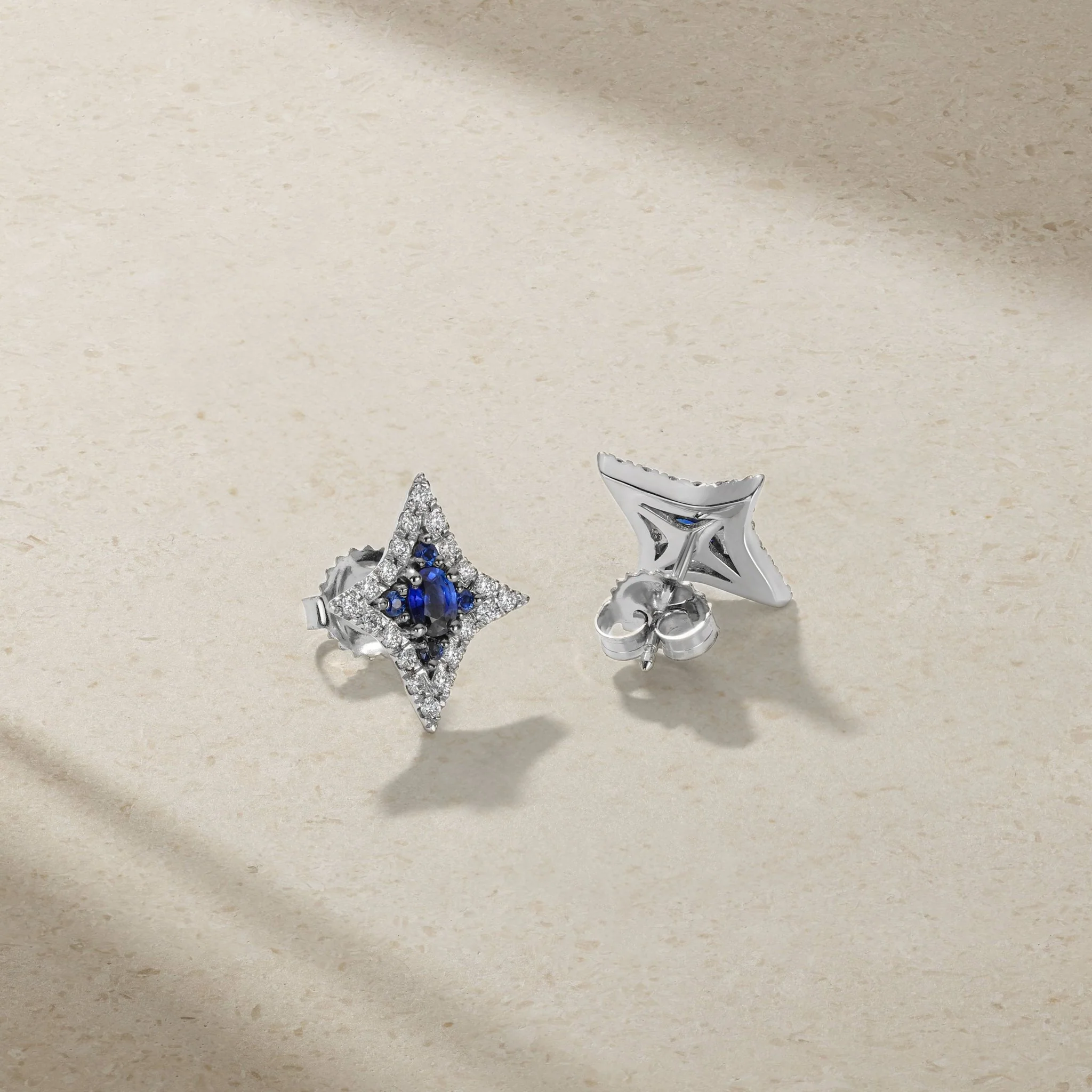 Notte Sapphire and Diamond Stud Earrings - Image 3