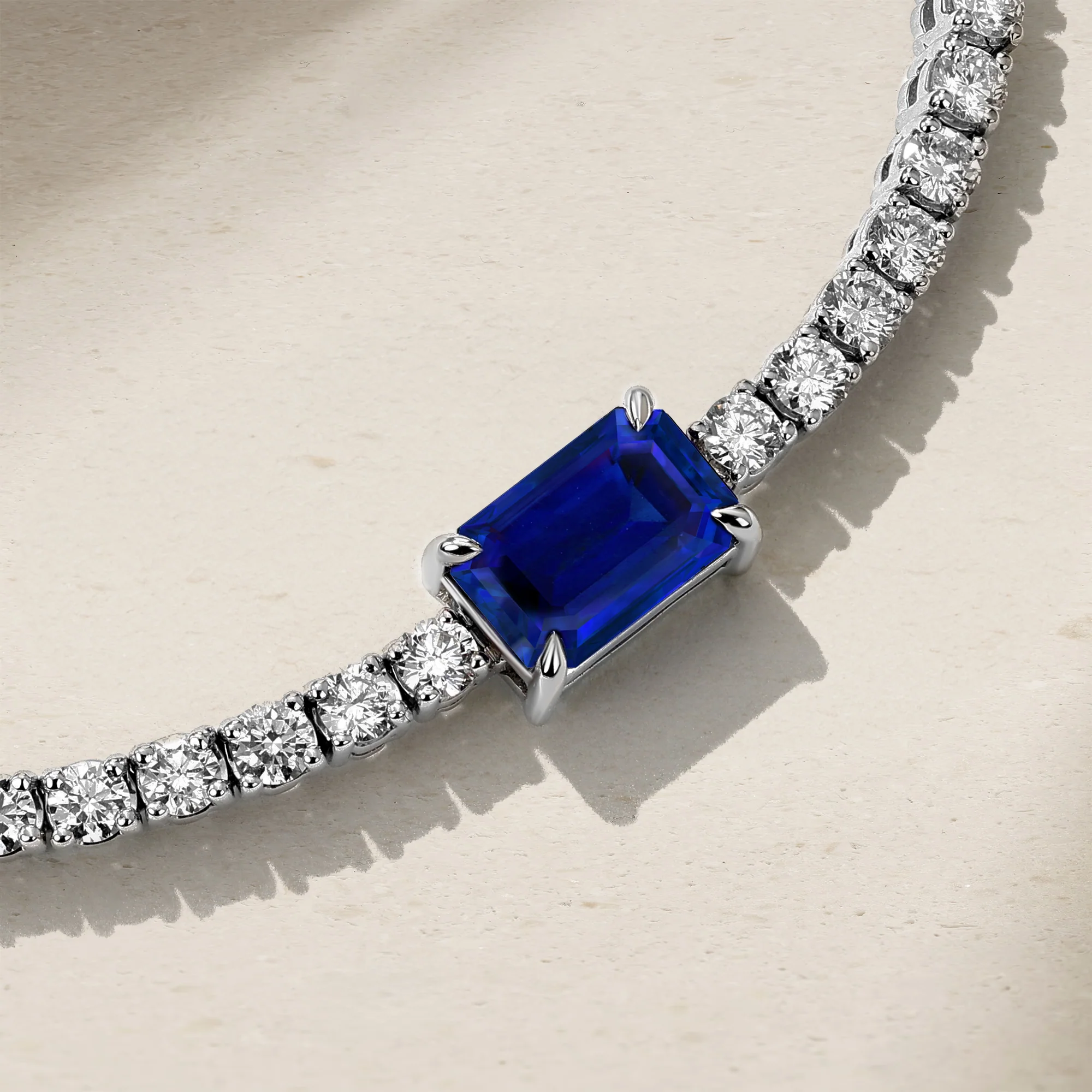 Nouveau Sapphire and Diamond Tennis Bracelet - Image 3