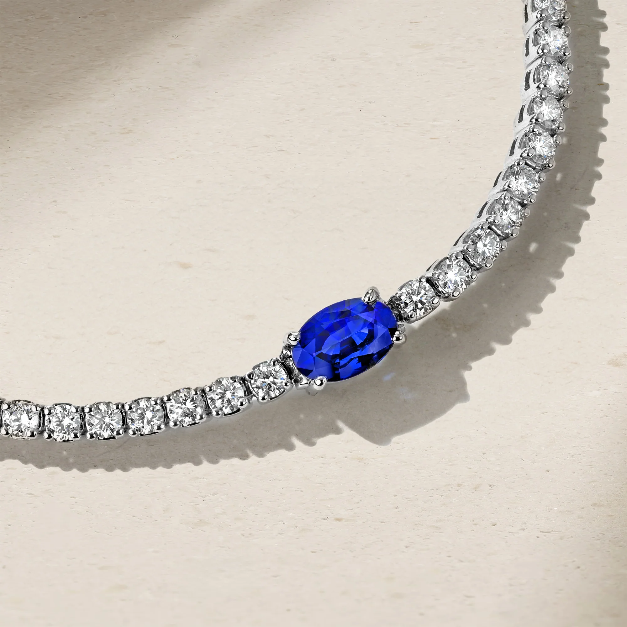 Petite Celeste Sapphire and Diamond Tennis Bracelet - Image 3