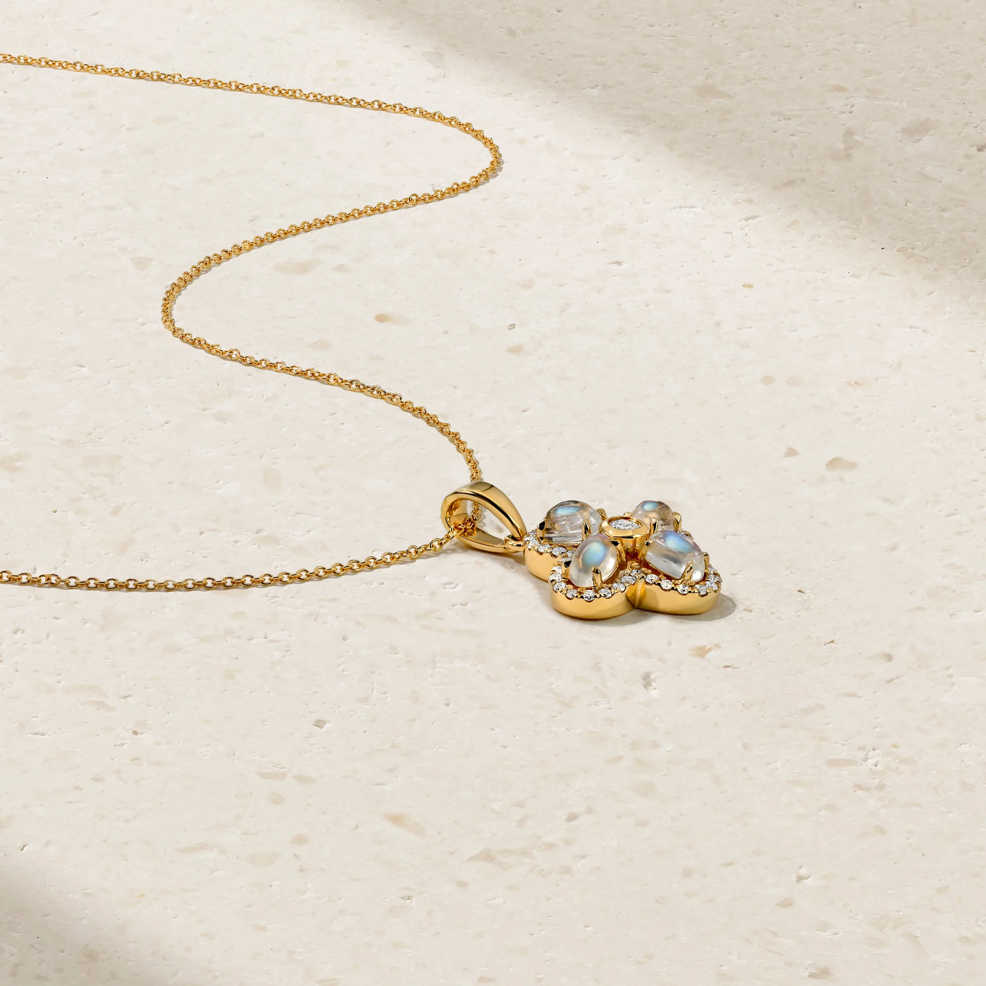 Petite Felicity Moonstone and Diamond Pendant - Image 2