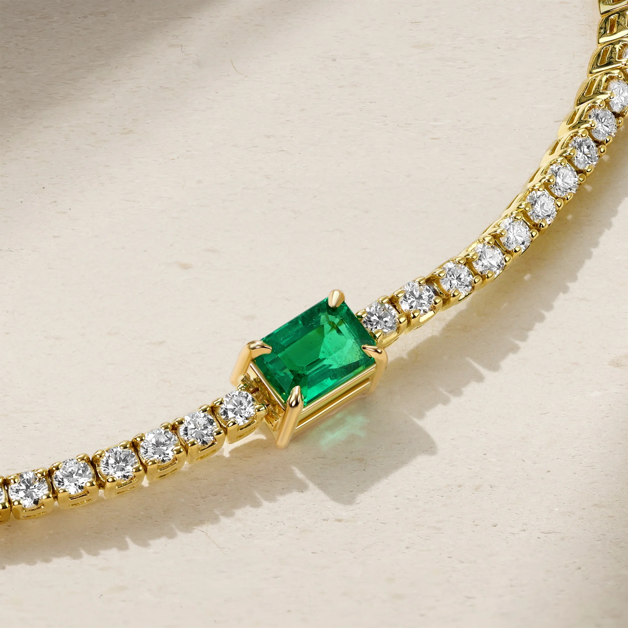 Petite Nouveau Emerald and Diamond Tennis Bracelet - Image 3