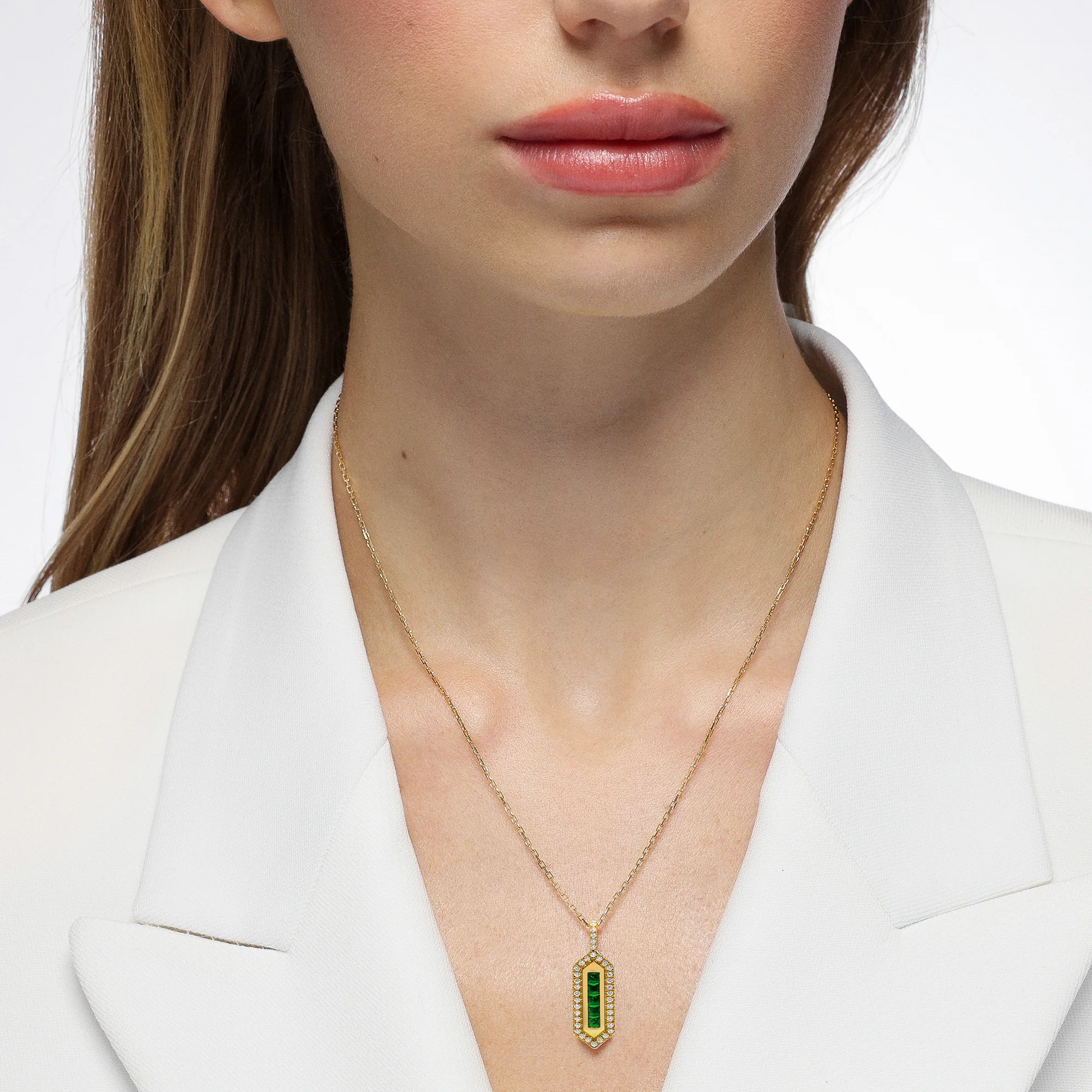 Pharaoh Emerald and Diamond Pendant - Image 2