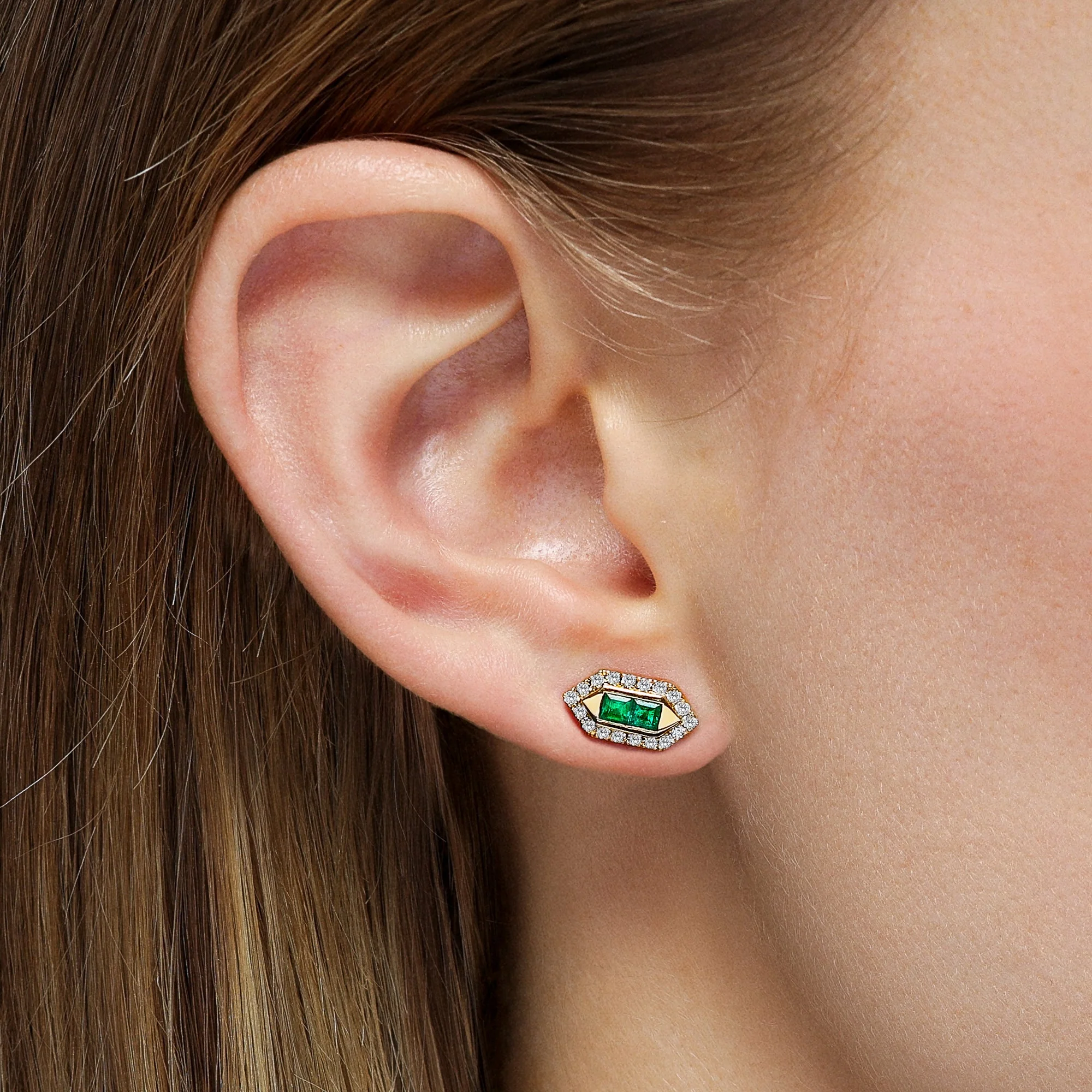 Pharaoh Emerald Stud Earrings - Image 2