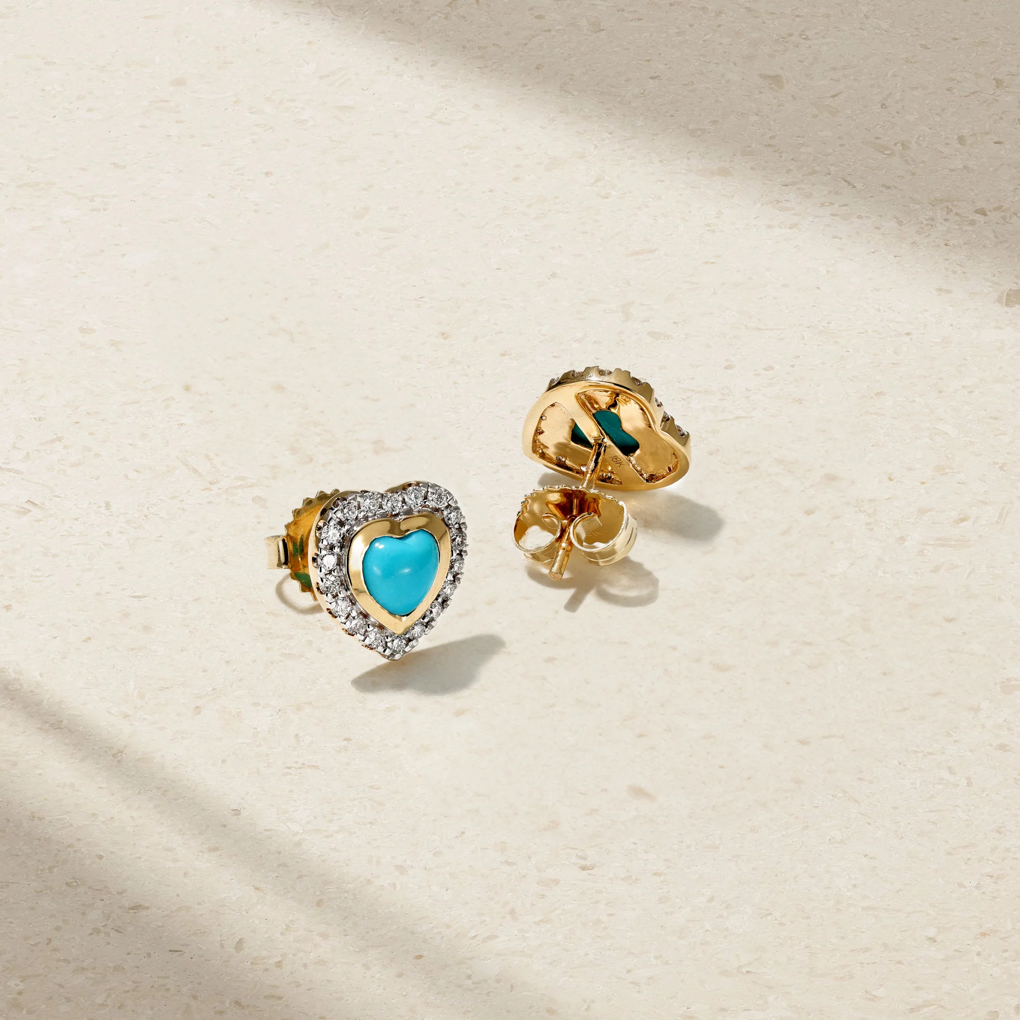Puffed Heart Stud Earrings - Image 3