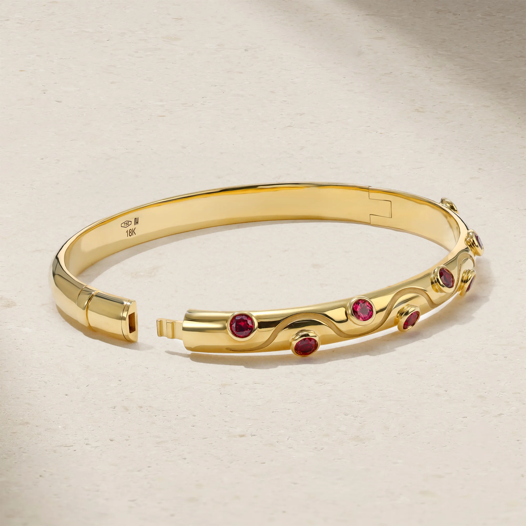 Riva Crest Ruby Bangle - Image 3