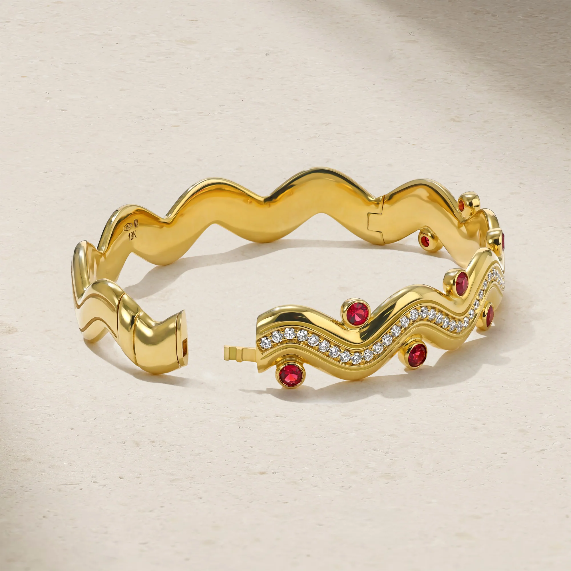 Riva Surge Ruby and Diamond Bangle - Image 3
