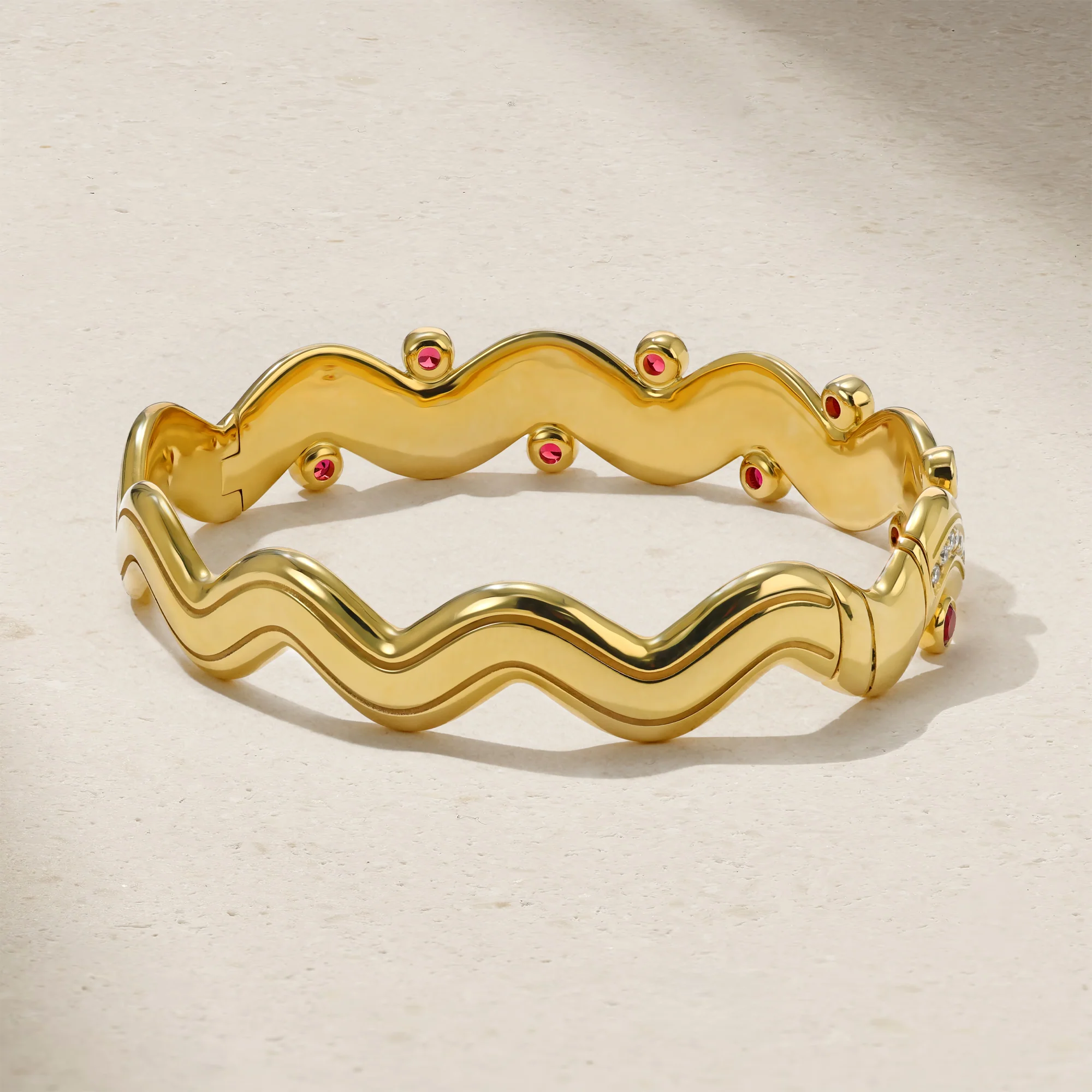 Riva Surge Ruby and Diamond Bangle - Image 4