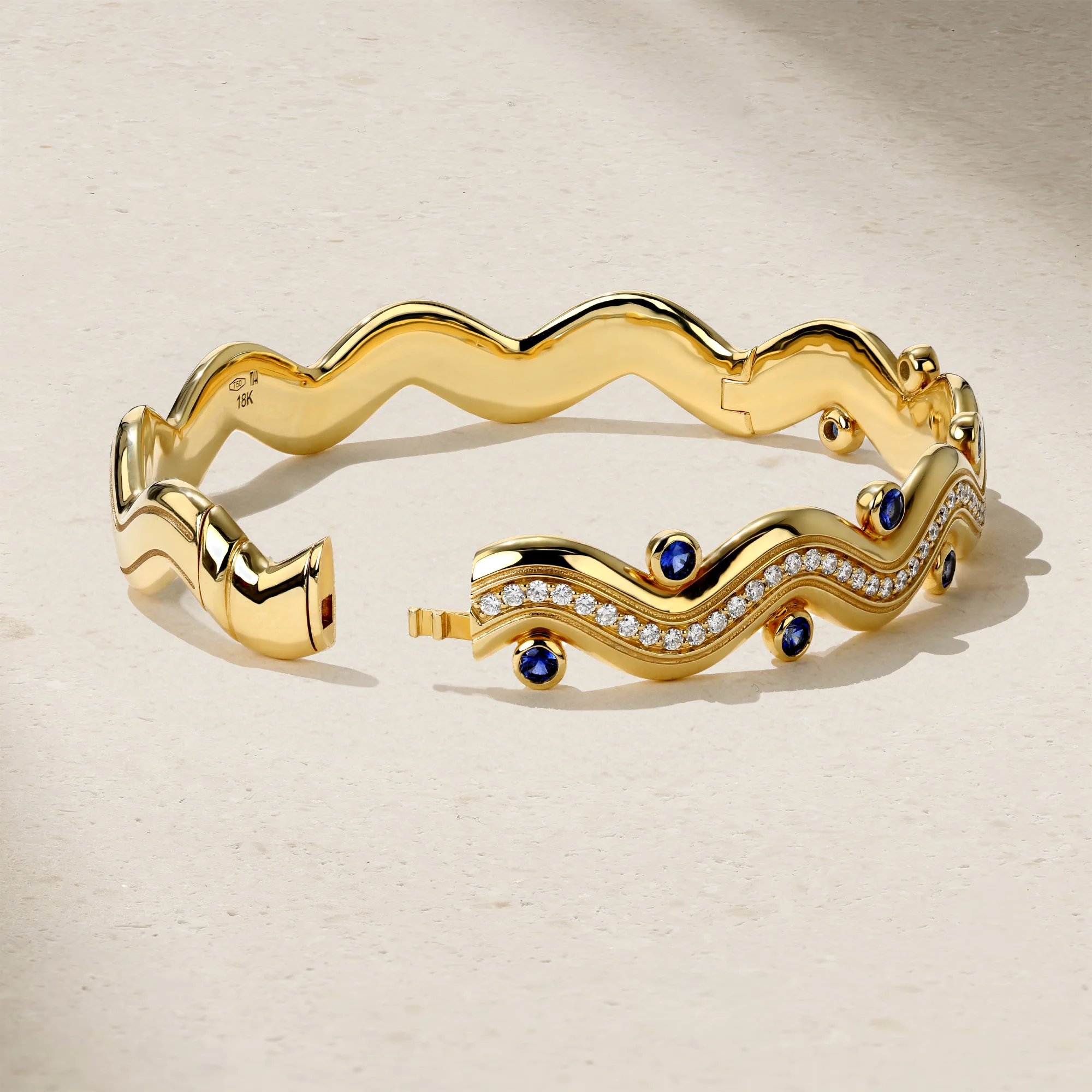 Riva Surge Sapphire and Diamond Bangle - Image 3