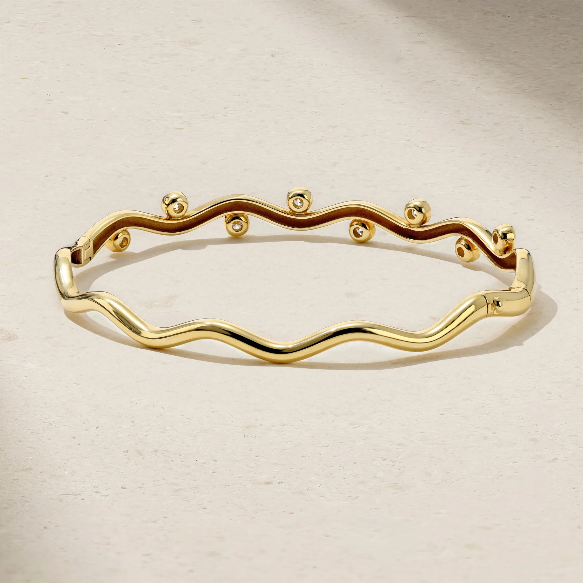 Riva Wavy Diamond Bangle - Image 4