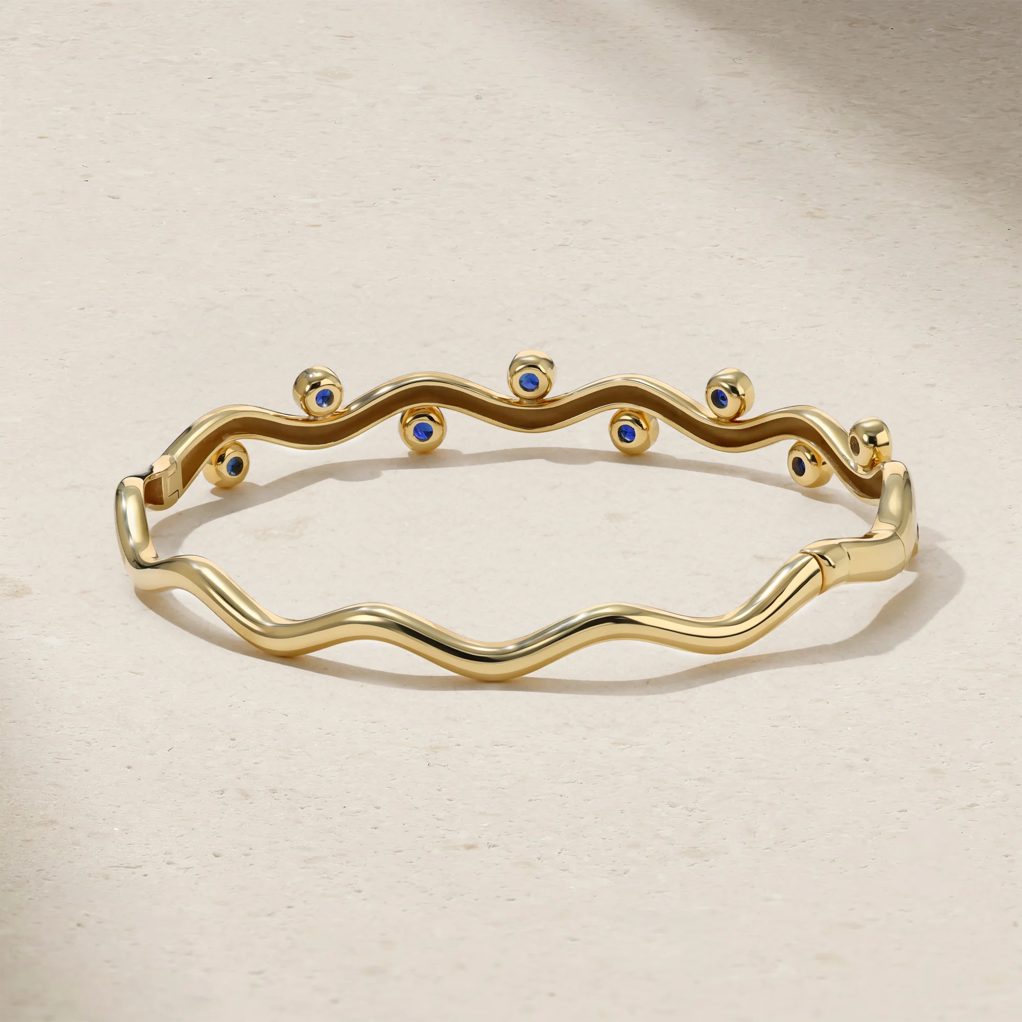 Riva Wavy Sapphire Bangle - Image 4