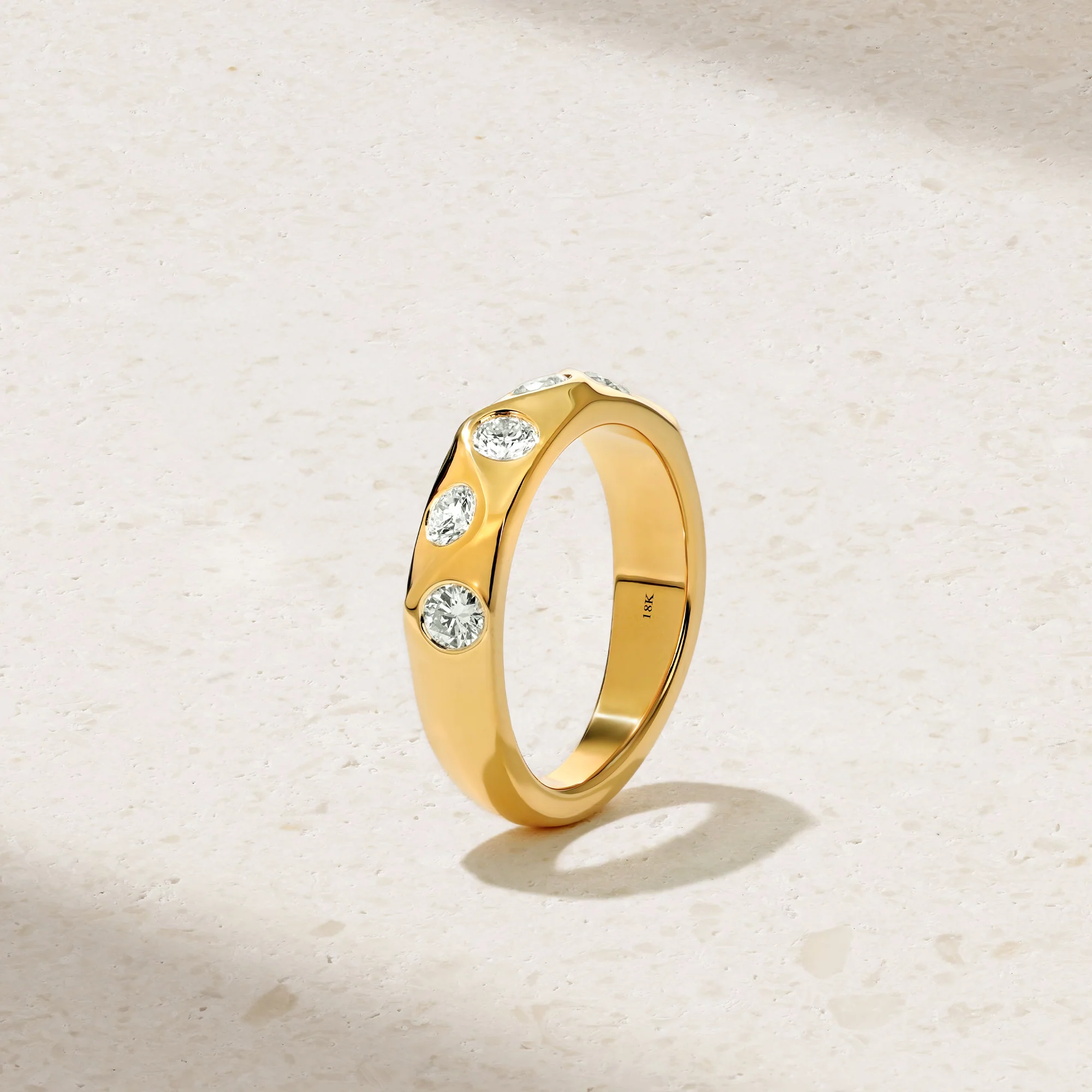 Sculpted Diamond Wave Ring - Image 3