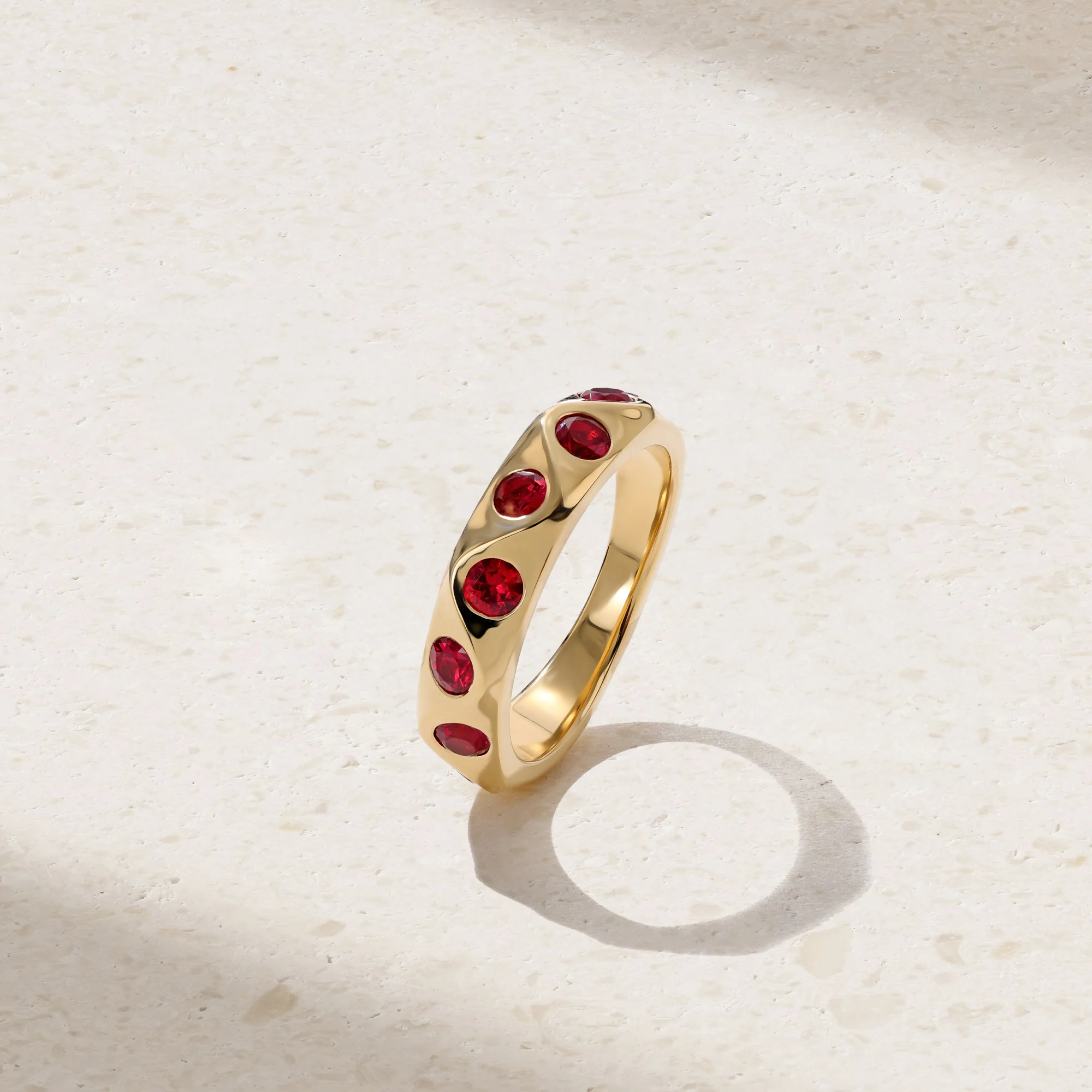 Sculpted Ruby Wave Ring - Image 2