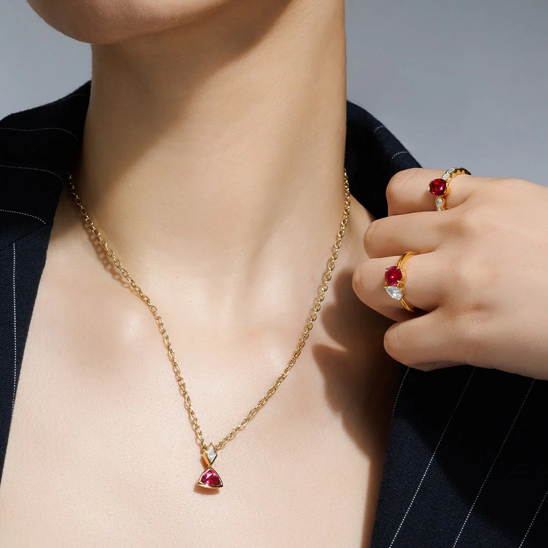 Silky Ruby and Diamond Pendant - Image 5