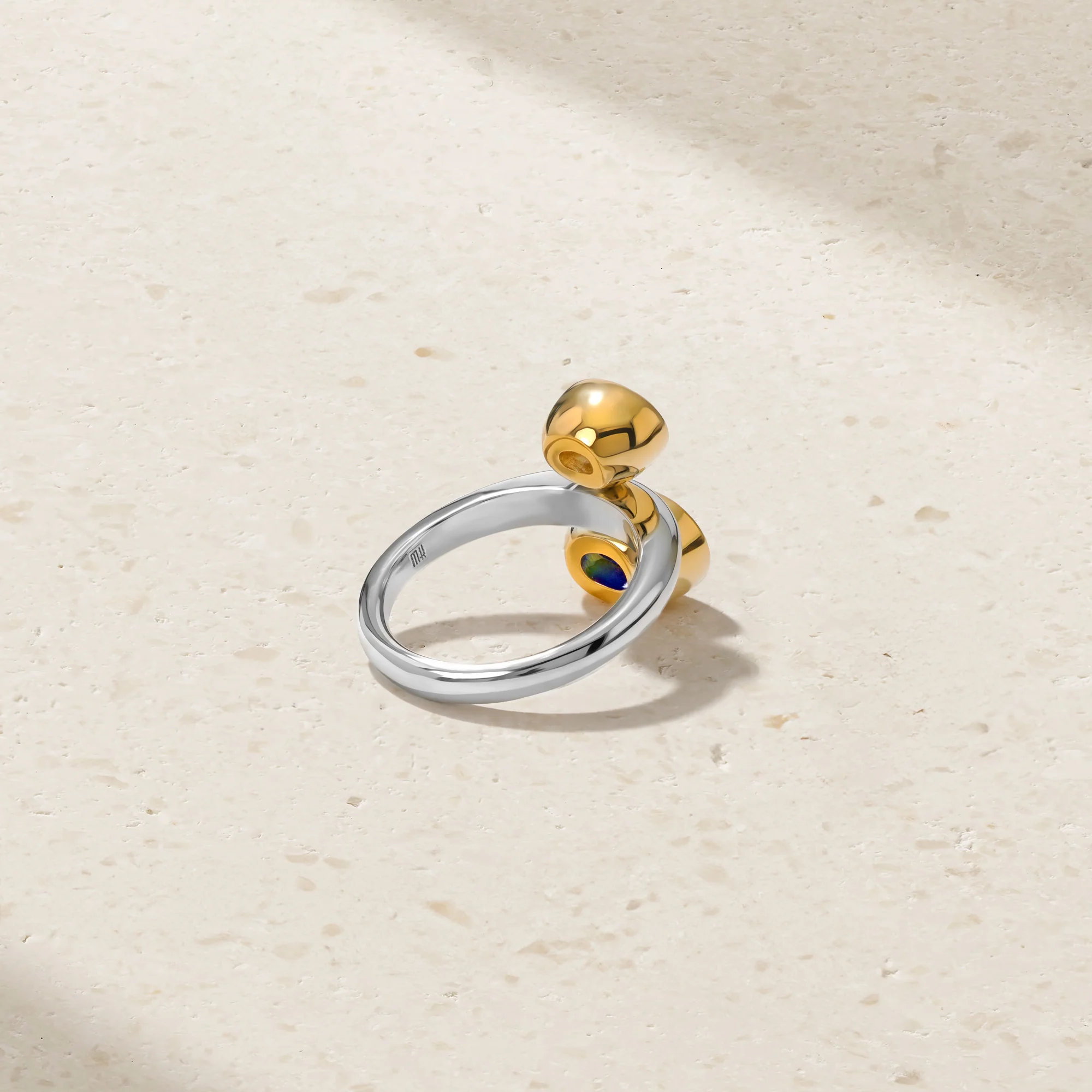 Silky Sapphire and Diamond Gemini Ring - Image 3
