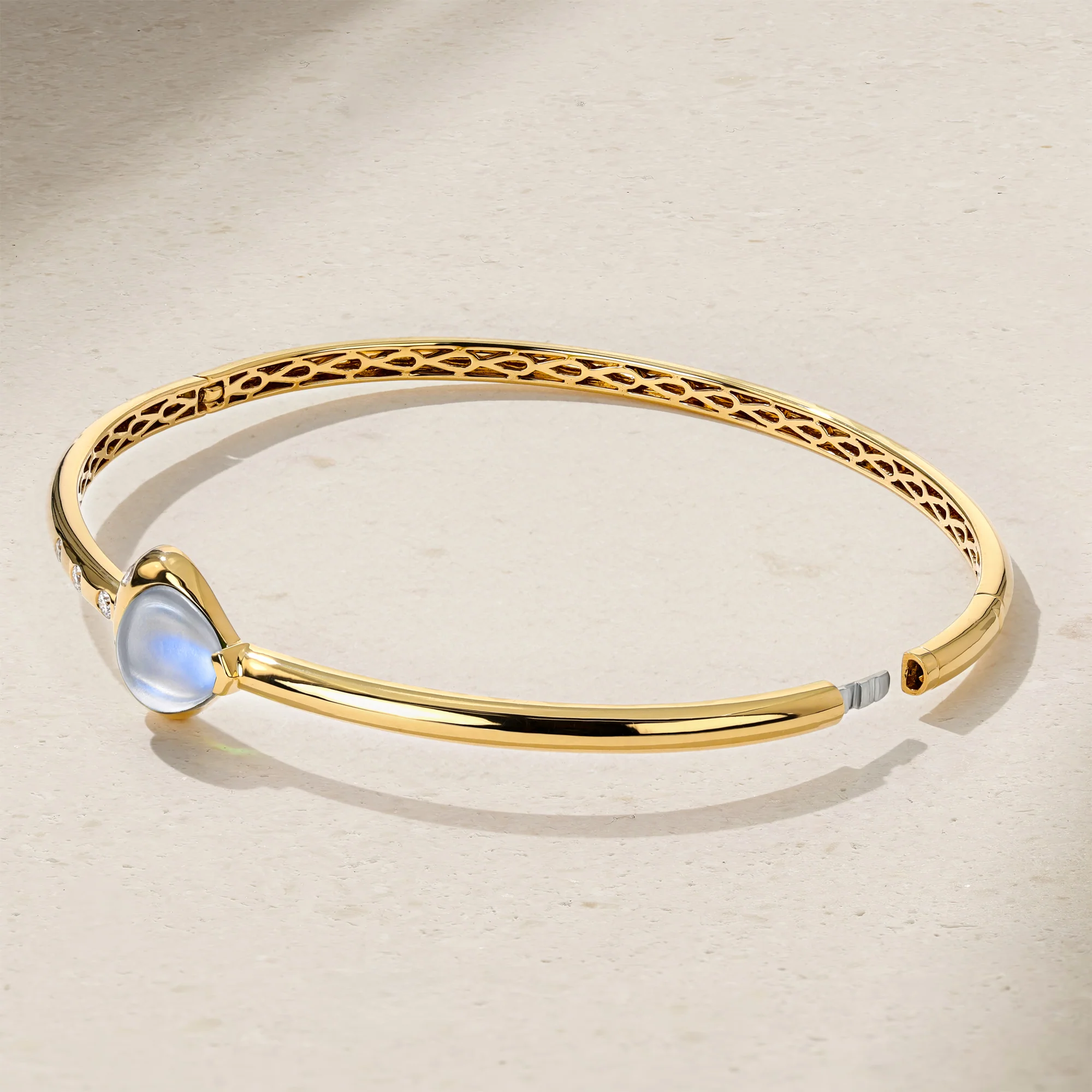 Single Gumdrop Moonstone Bangle - Image 3