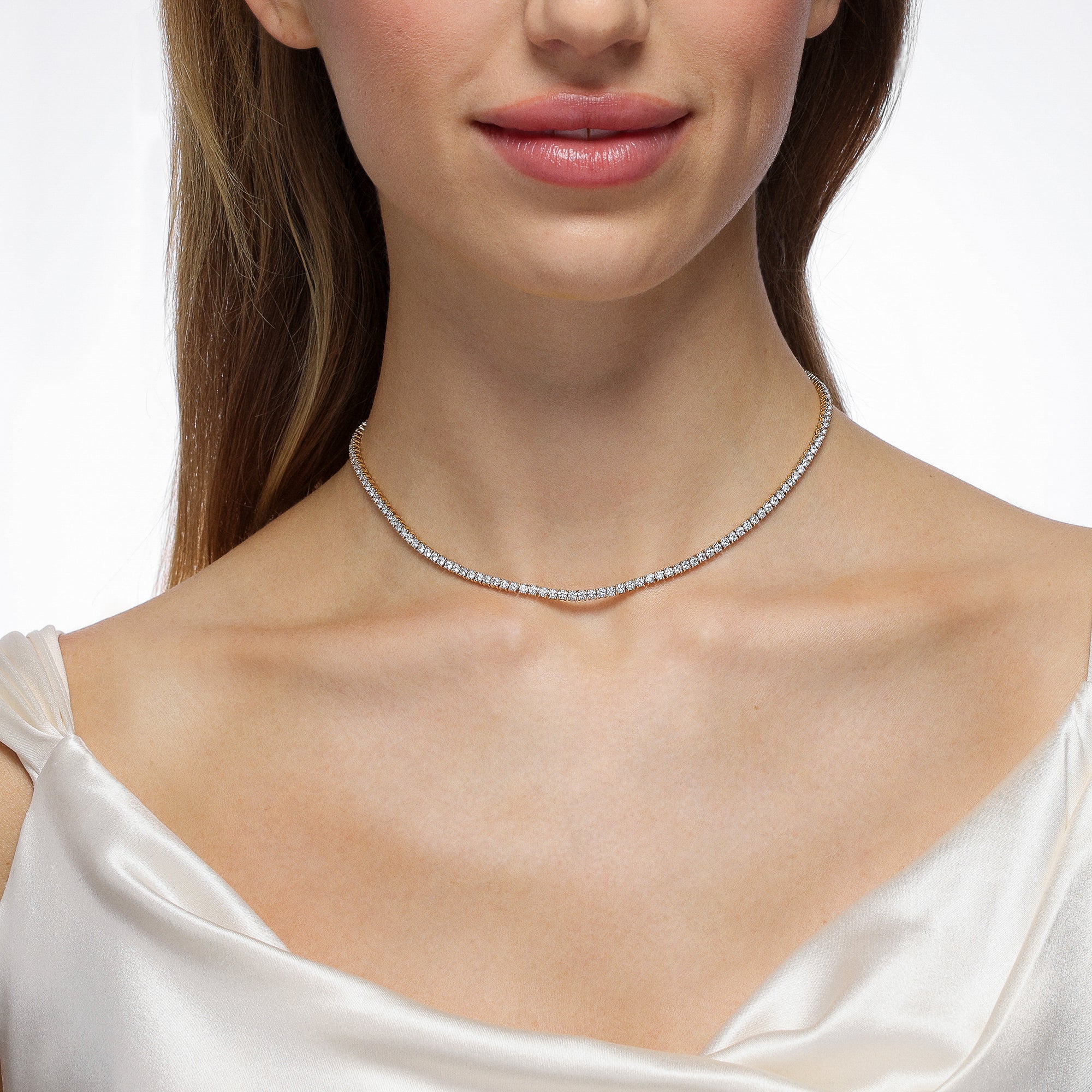 Single Thread Diamond Tennis Necklace - Image 2