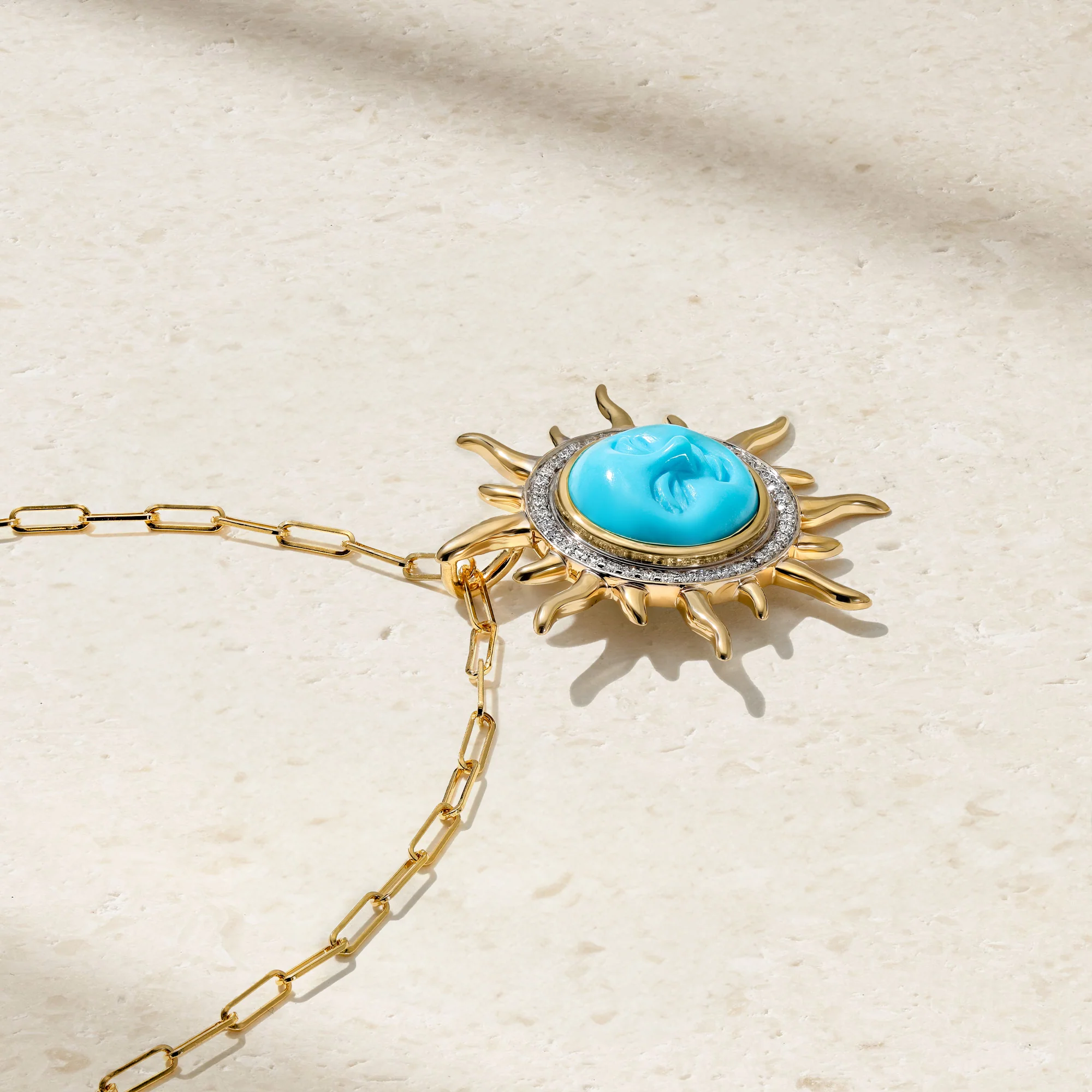 Smiling Sun Turquoise Pendant - Image 3