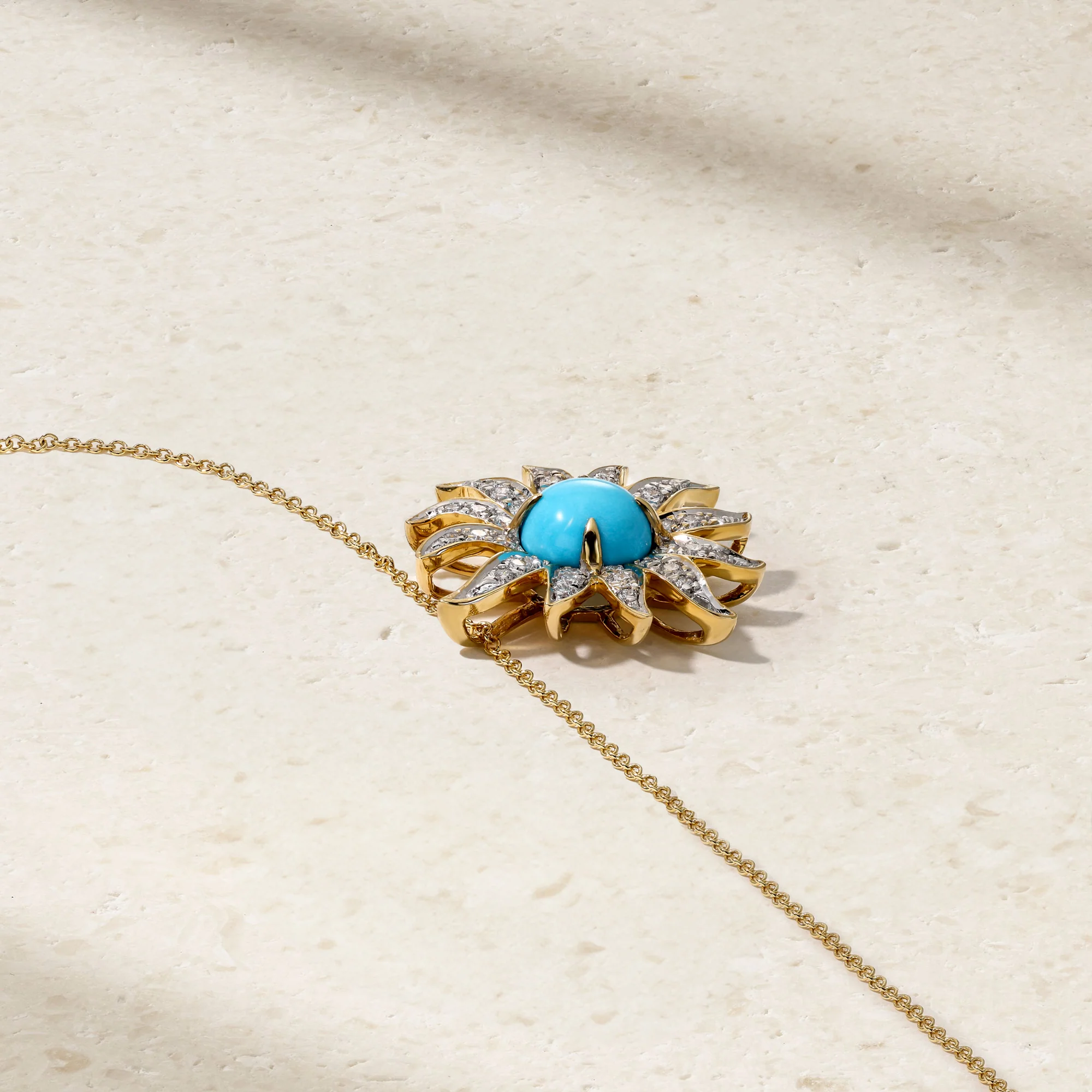 Solstice Turquoise and Diamond Pendant - Image 3