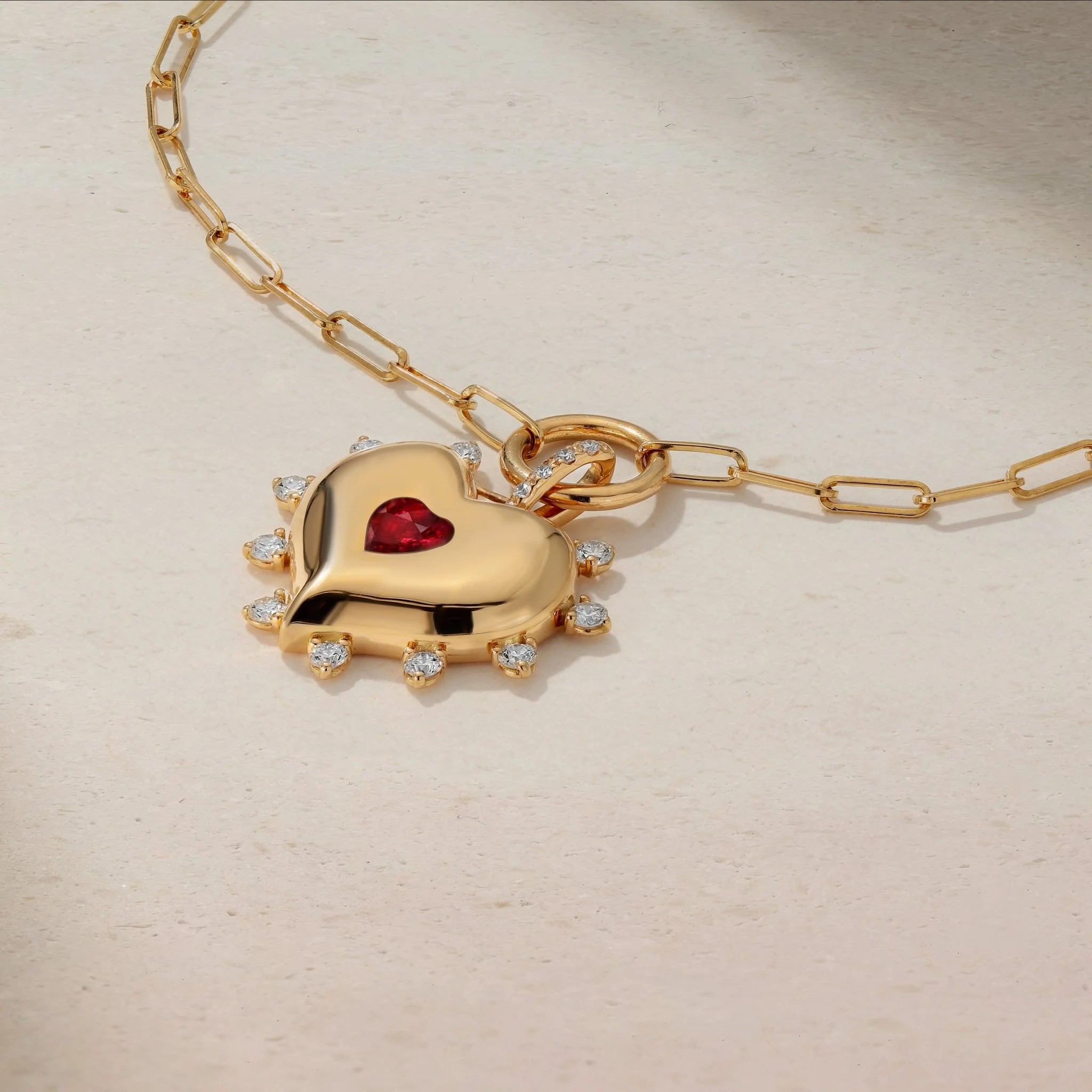 Sweetheart Ruby and Diamond Necklace - Image 3