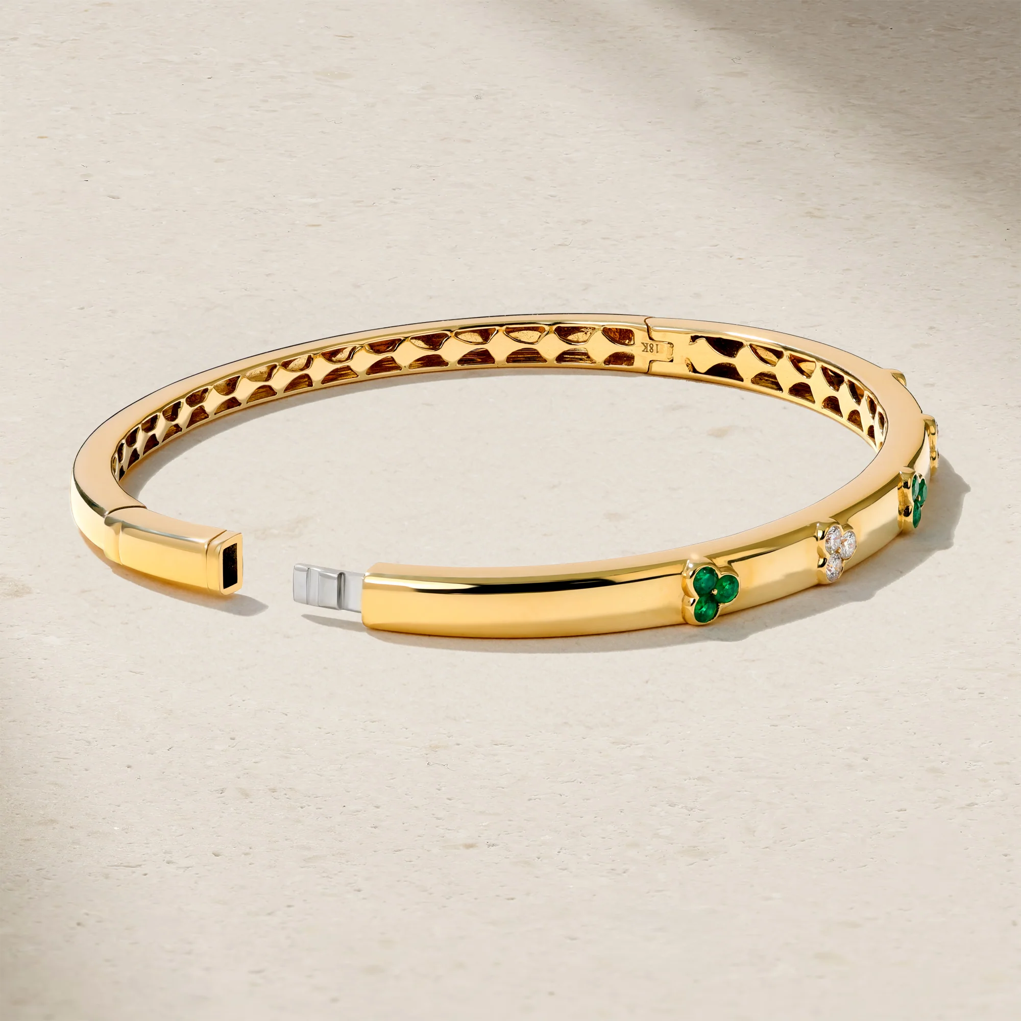 Trinity Emerald and Diamond Bangle - Image 3