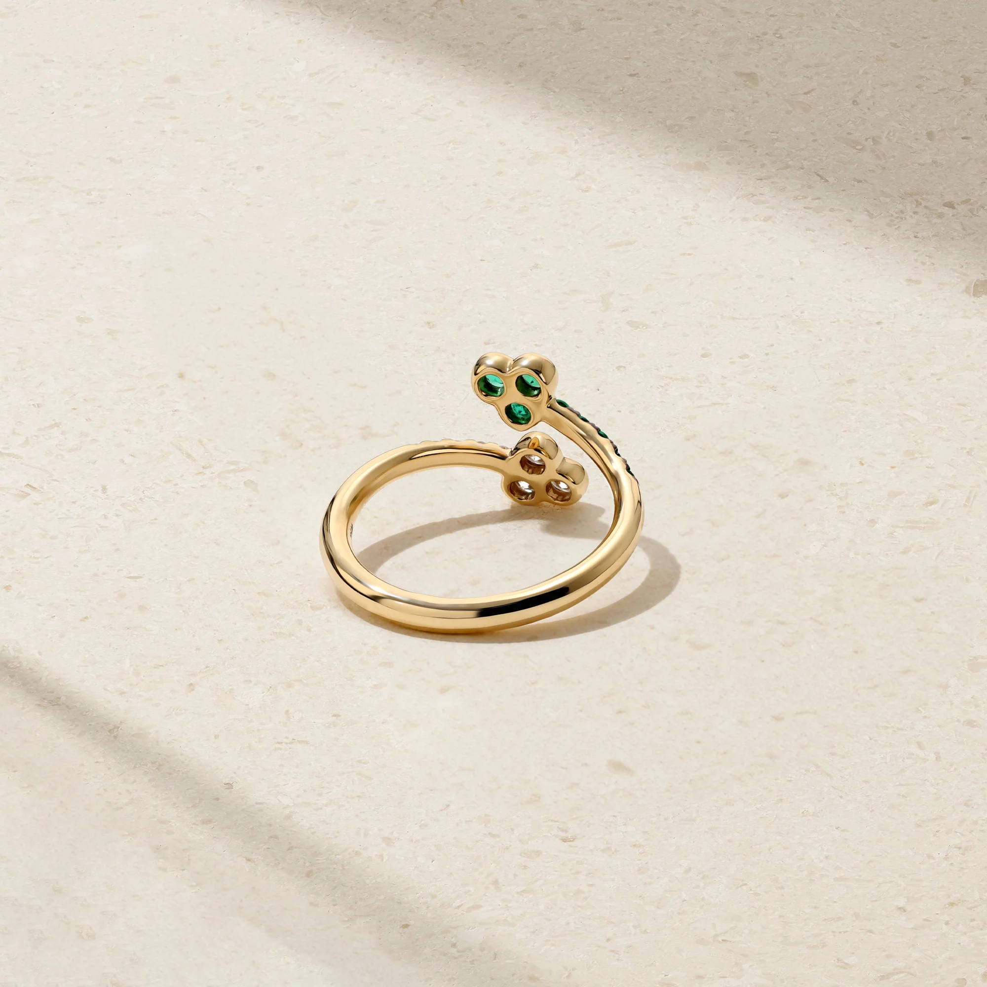 Trinity Emerald and Diamond Bypass Ring - Image 3