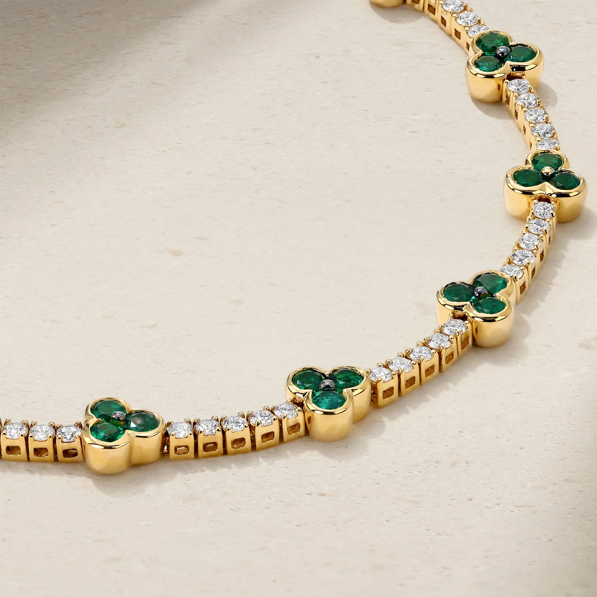 Trinity Emerald and Diamond Tennis Bracelet - Image 3