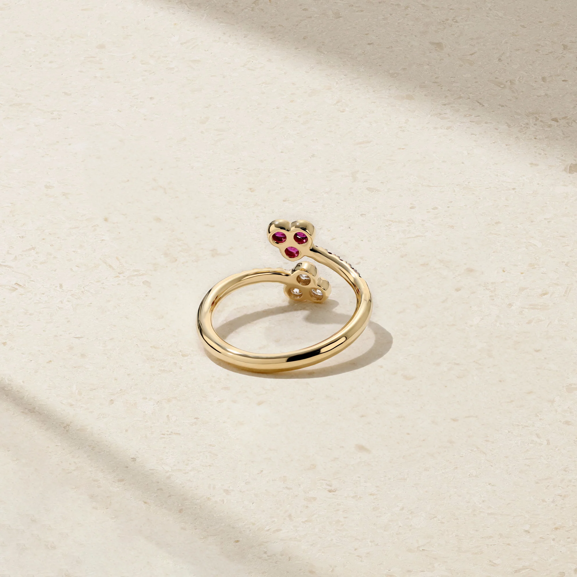 Trinity Ruby and Diamond Bypass Ring - Image 4