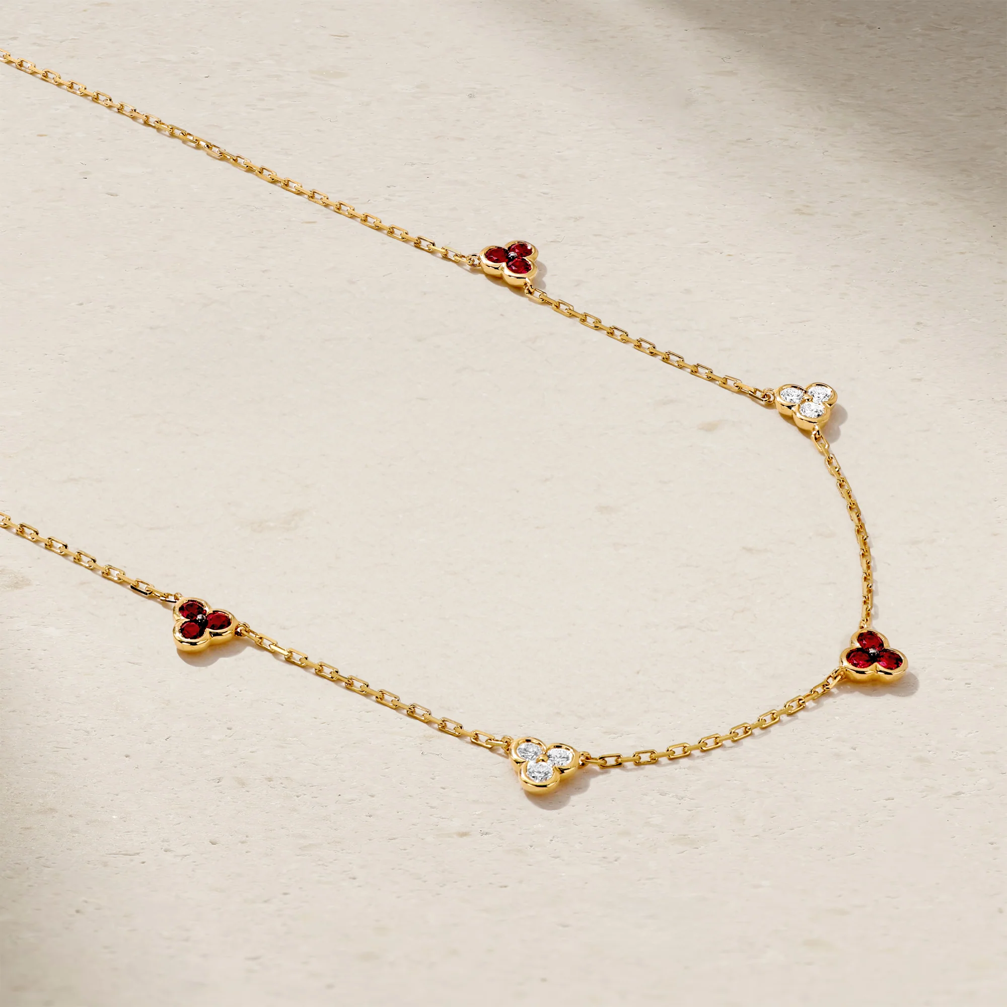 Trinity Ruby and Diamond Station Necklace - Image 2