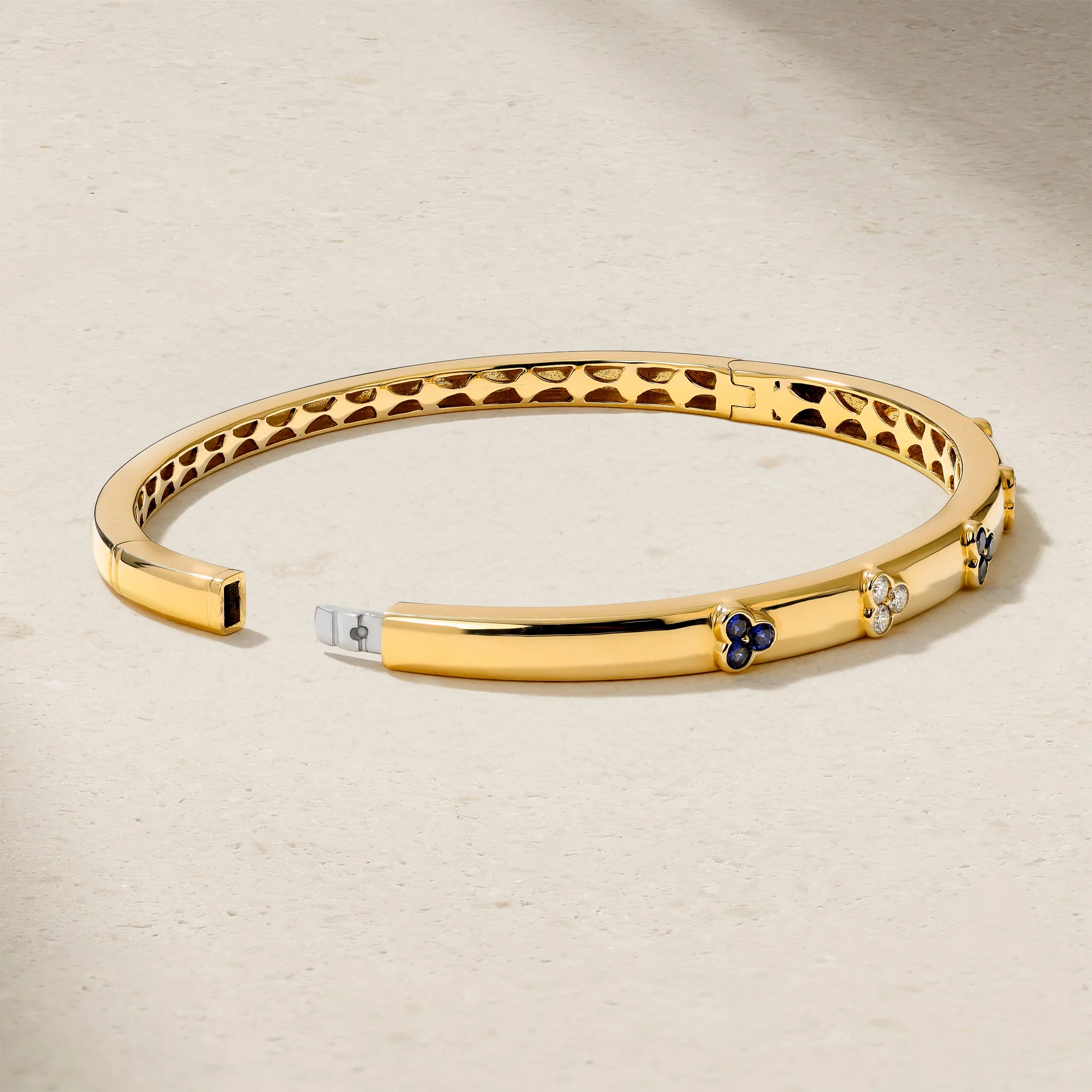 Trinity Sapphire and Diamond Bangle - Image 3