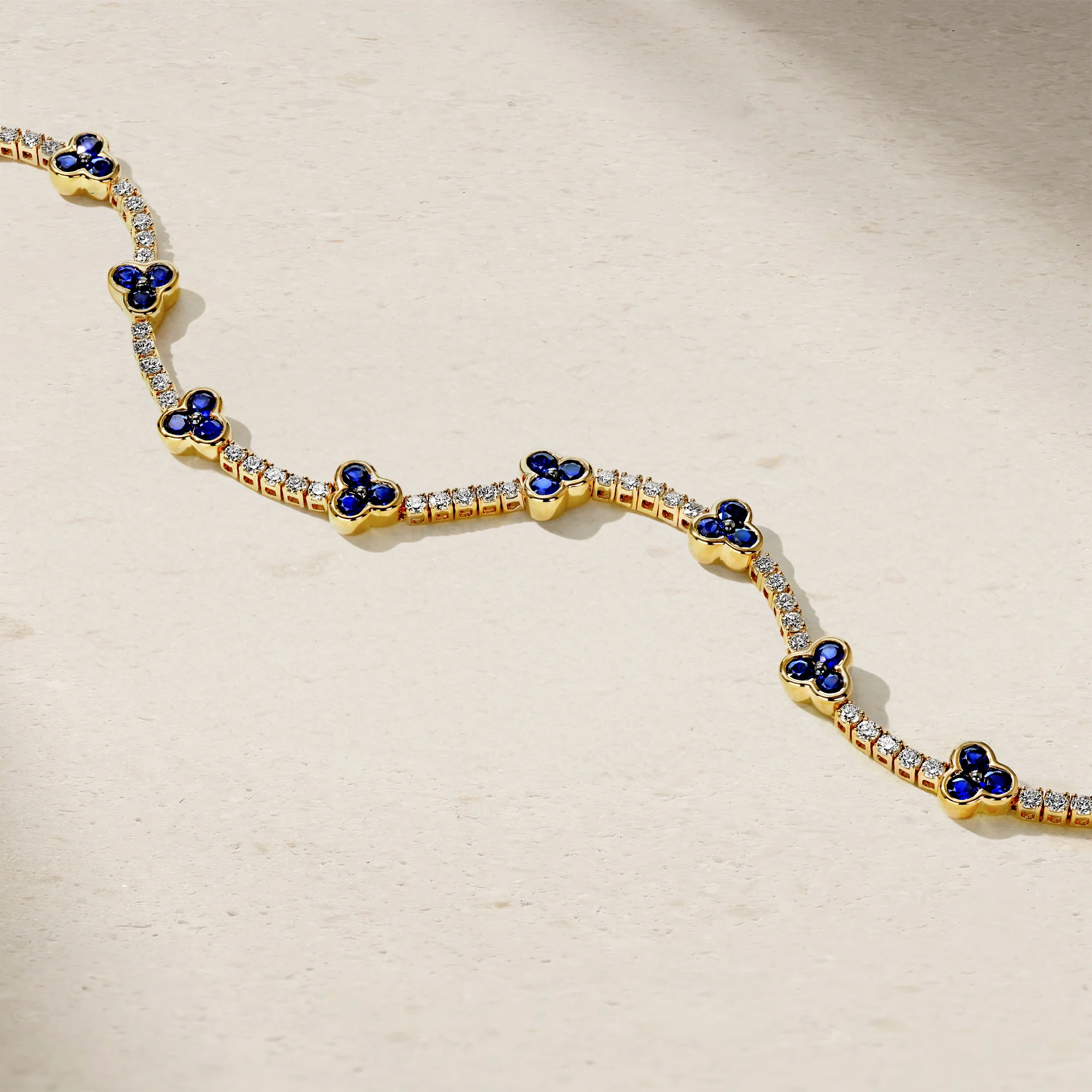 Trinity Sapphire and Diamond Tennis Bracelet - Image 3