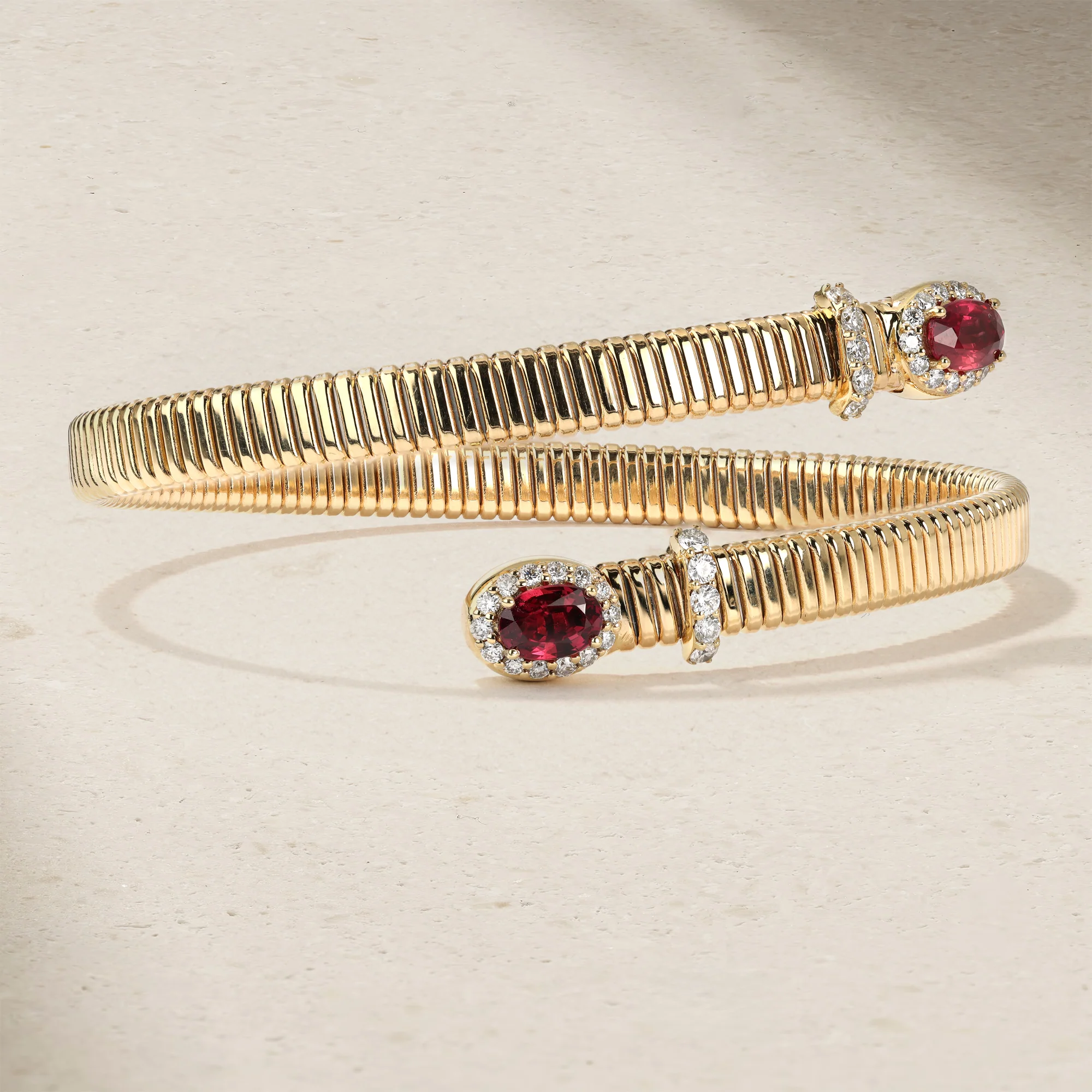 Tubogas Ruby and Diamond Bypass Bracelet - Image 3