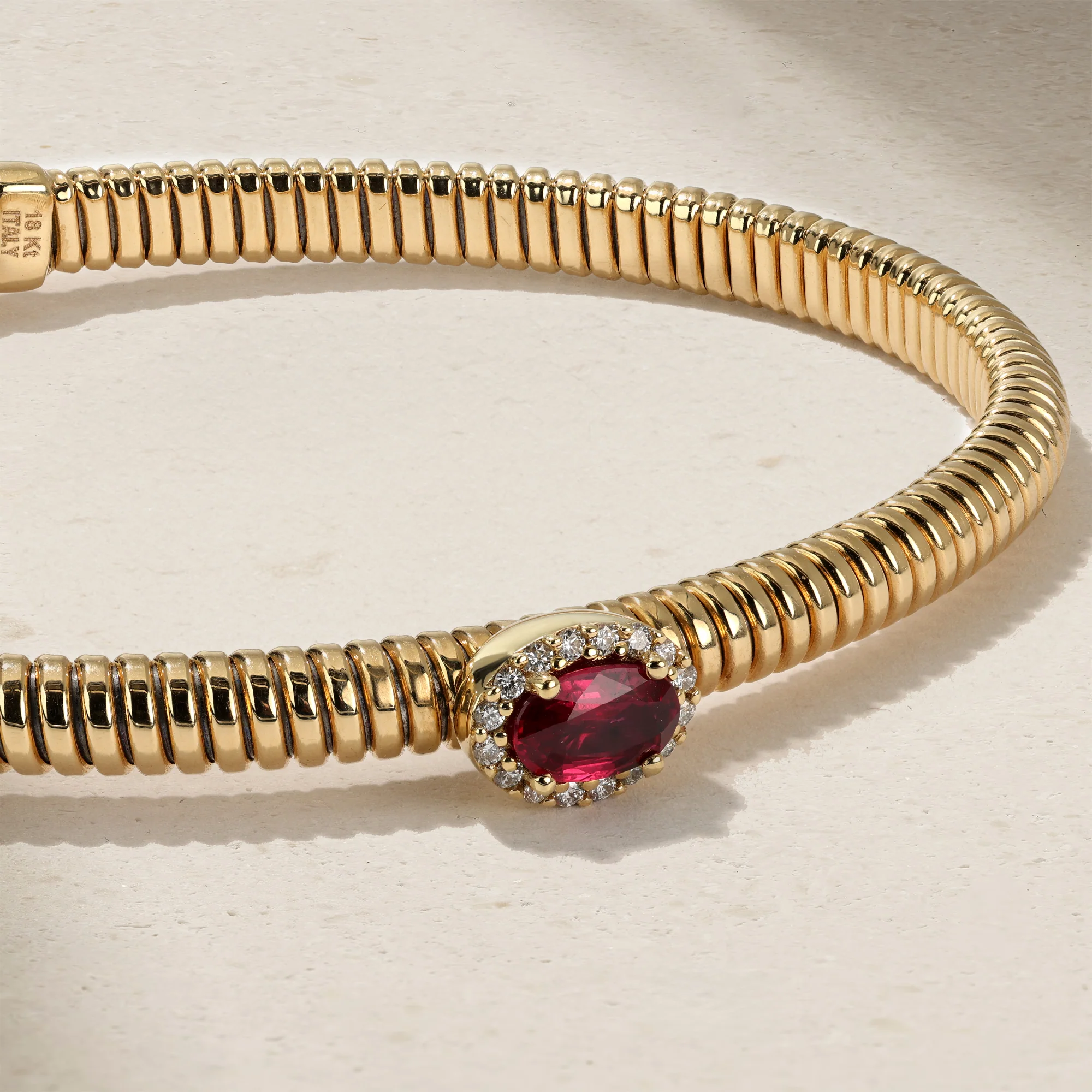 Tubogas Ruby and Diamond Flex Bangle - Image 3