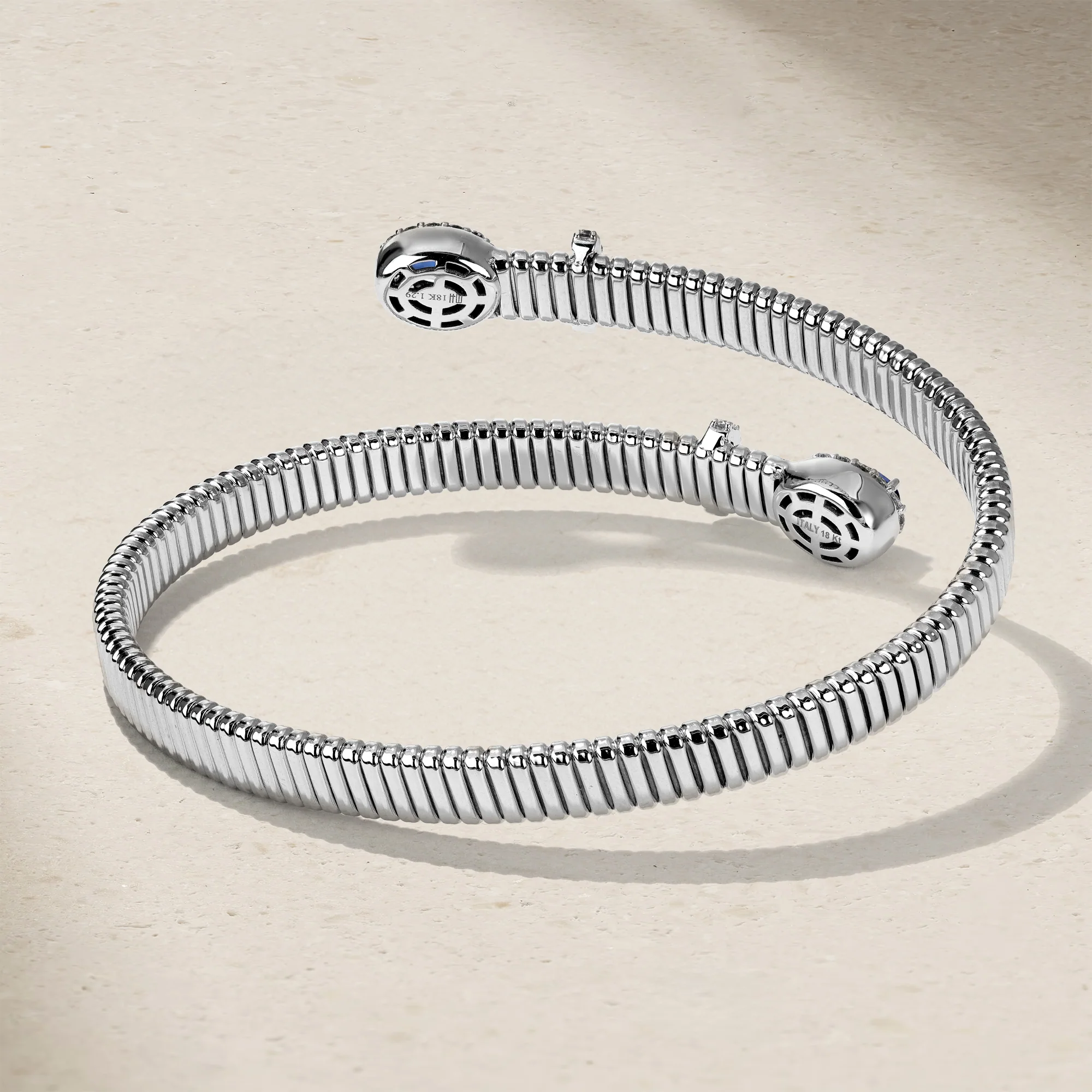 Tubogas Sapphire and Diamond Bypass Bracelet - Image 4