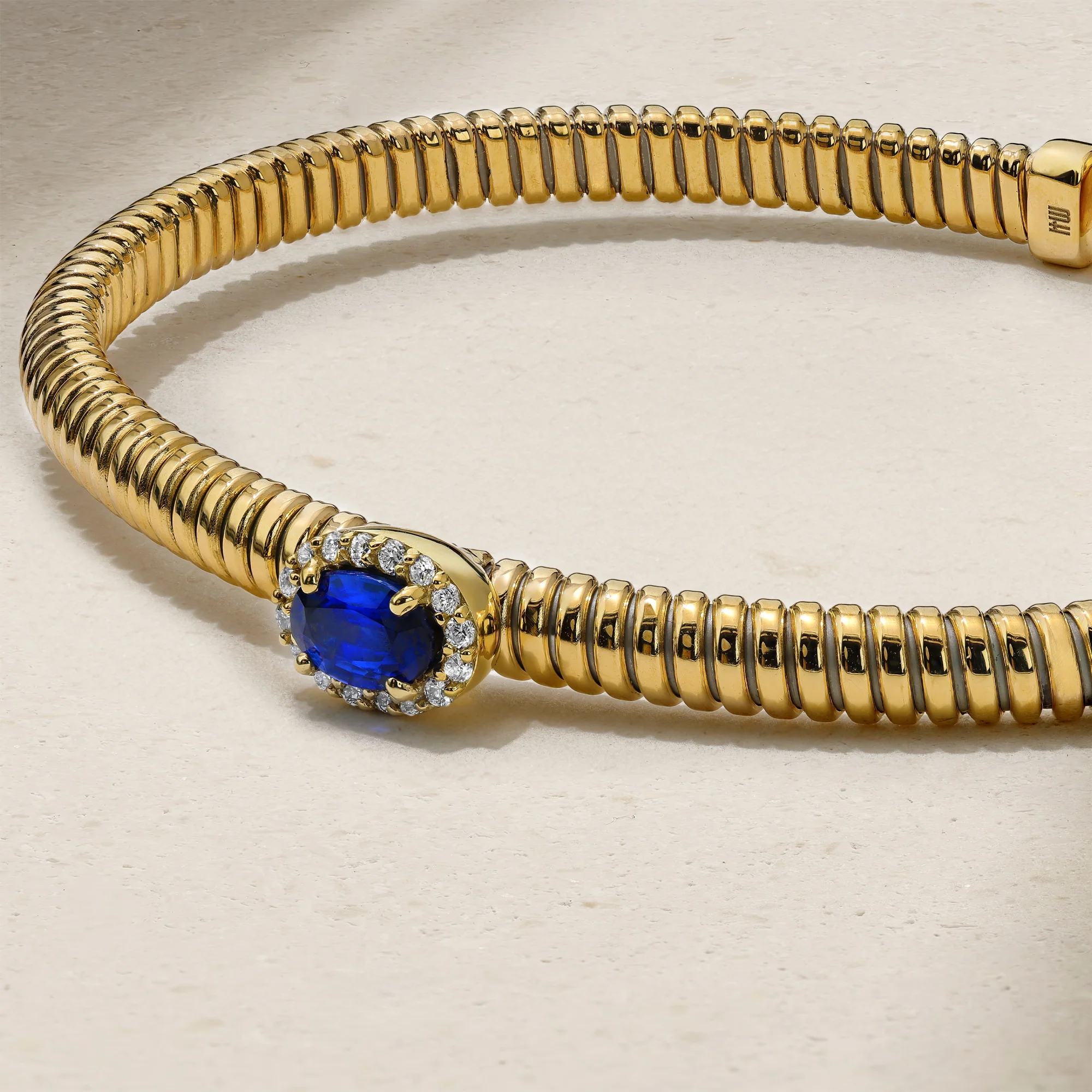 Tubogas Sapphire and Diamond Flex Bangle - Image 3